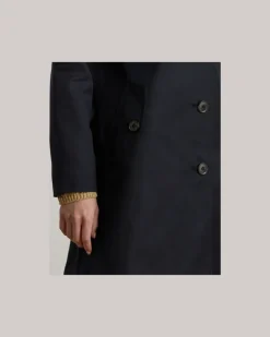 Balmacaan-Mantel mit Kapuze Blue