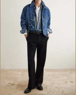 Bandana-Print Cotton Shirt Blue