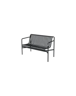 Bank mit Rückenlehne Palissade - Schwarz - Epoxy-Farbe - Designer Ronan & Erwan Bouroullec