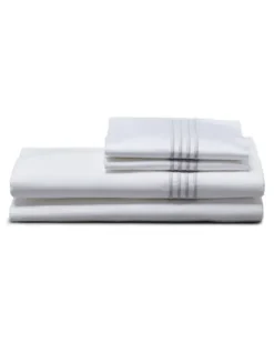 4-Bar-Bettwäschset aus Baumwollsatin (Kingsize-Bettwäsche in Europa/Asien) - Weiß