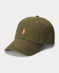 Baseballkappe aus Baumwollchino Green