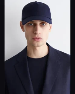 Basecap Aus Leinen Blau
