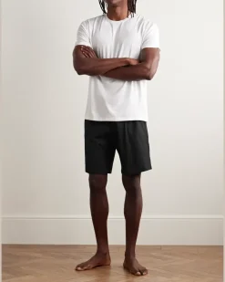 Basel Stretch-Micro Modal Jersey Pyjama Shorts Black