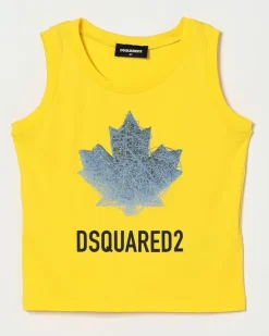 Basic Baumwoll-Tanktop mit Logo Gelb