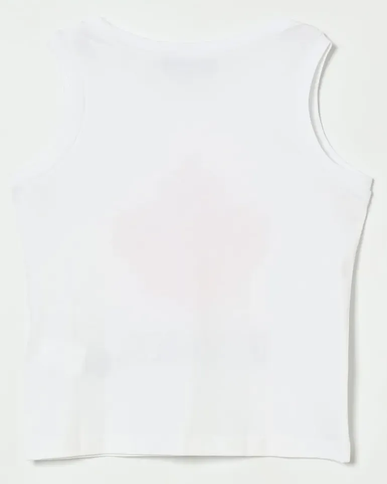 Basic Baumwoll-Tanktop mit Logo Weiß