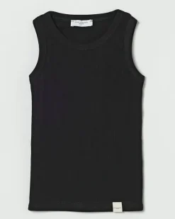 Basic-Tanktop aus Baumwolle Schwarz