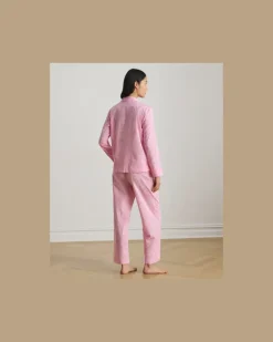 Batistpyjama mit Paisley-Motiv Pink