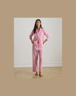Batistpyjama mit Paisley-Motiv Pink