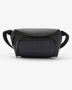 Bauchtasche „City“ in Check Marineblau
