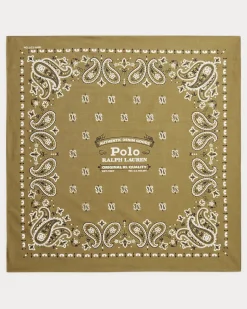Baumwoll-Bandana mit Logo Brown