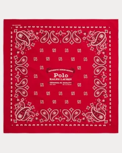 Baumwoll-Bandana mit Logo Red