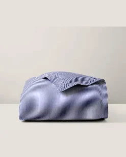 Baumwoll-Bettbezug Shirting Stripe Blue