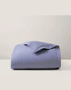 Baumwoll-Bettbezug Shirting Stripe Blue