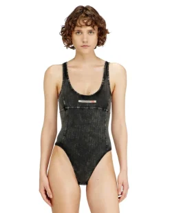 Baumwoll-Body mit Hahnentrittmuster - Bodys - Damen - Grau