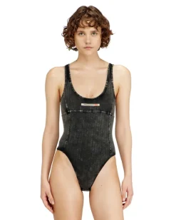 Baumwoll-Body mit Hahnentrittmuster - Bodys - Damen - Grau