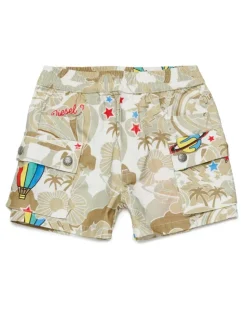 Baumwoll-Cargo-Shorts mit Allover-Print - Kurze Hosen - Herren - Braun