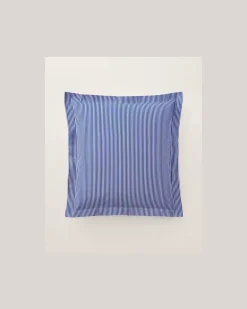 Baumwoll-Dekokissenbezug Shirting Stripe Blue
