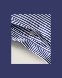Baumwoll-Dekokissenbezug Shirting Stripe Blue