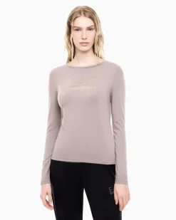 Baumwolle Langarmshirt im Slim Fit mit Nieten Evolution Grau