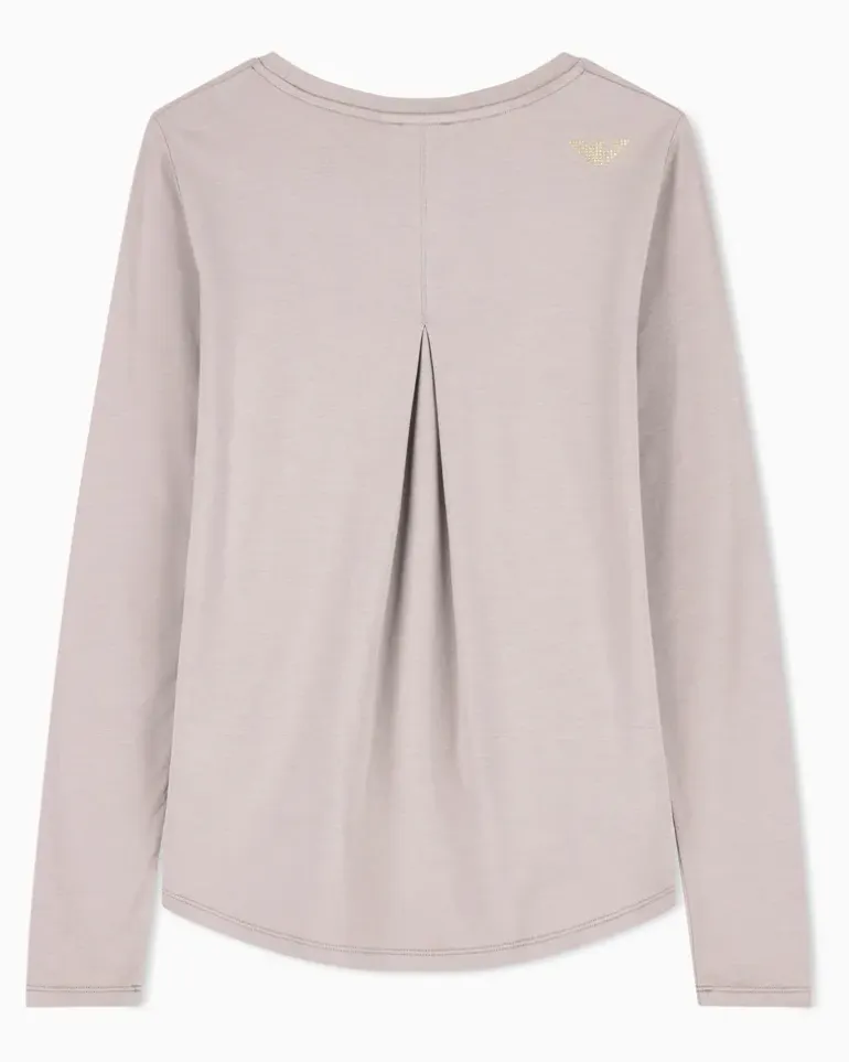 Baumwolle Langarmshirt im Slim Fit mit Nieten Evolution Grau