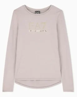 Baumwolle Langarmshirt im Slim Fit mit Nieten Evolution Grau