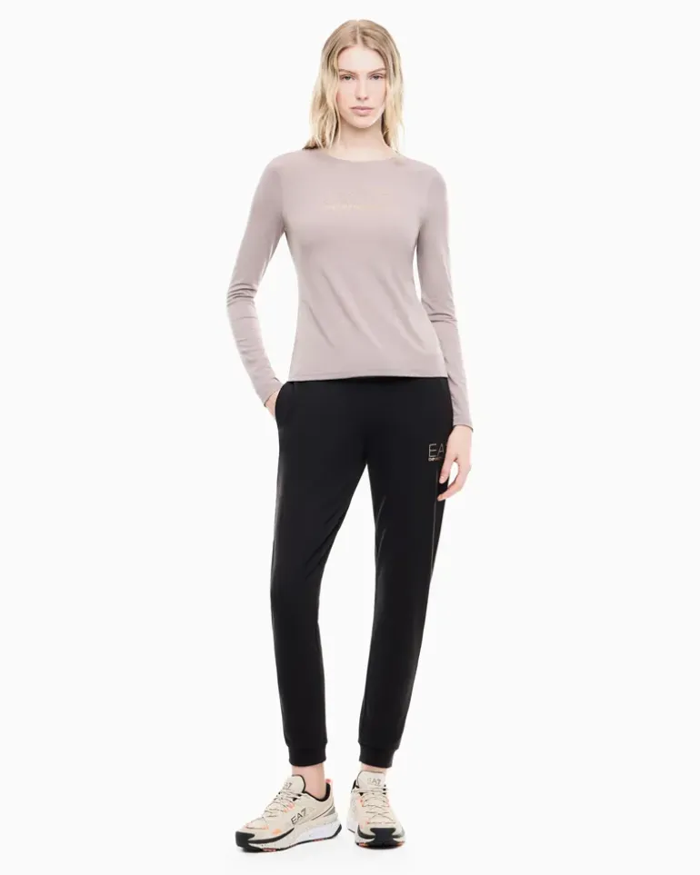Baumwolle Langarmshirt im Slim Fit mit Nieten Evolution Grau