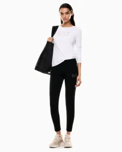 Baumwolle Langarmshirt im Slim Fit mit Nieten Evolution Weiß