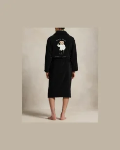 Baumwollfrottee-Bademantel mit Polo Bear Black