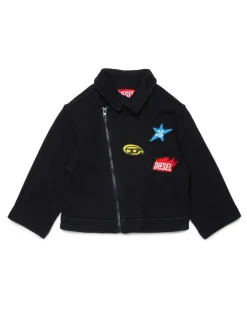 Baumwolljacke mit grafischen Aufnähern - Jacken - Unisex - Schwarz