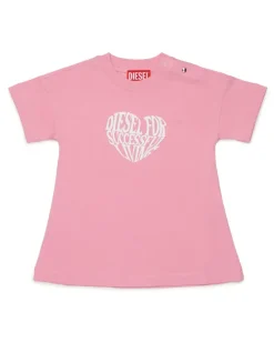 Baumwollkleid mit Herz-Print - Kleider - Damen - Rosa
