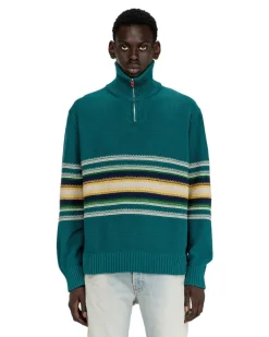 Baumwollpullover mit Rollkragen - Strickwaren - Herren - Blau