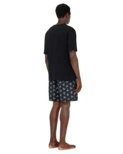 Baumwoll-Pyjama-Set mit Handschellen-Print - Pyjamas - Herren - Schwarz