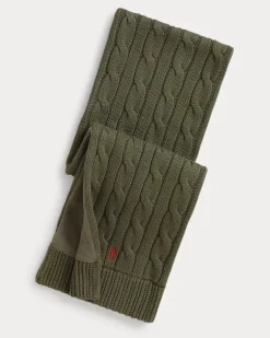 Baumwollschal mit Zopfmuster Green