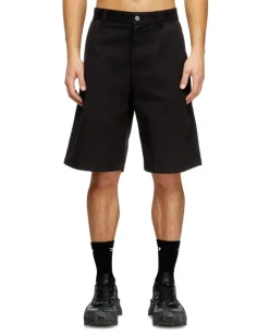 Baumwollshorts mit Stonewash-Behandlung - Kurze Hosen - Herren - Schwarz