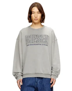 Baumwoll-Sweatshirt mit appliziertem Logo - Sweatshirts - Herren - Grau