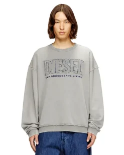 Baumwoll-Sweatshirt mit appliziertem Logo - Sweatshirts - Herren - Grau