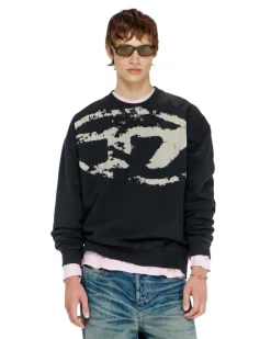 Baumwoll-Sweatshirt mit geflocktem Oval D - Sweatshirts - Herren - Schwarz