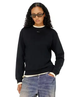 Baumwollsweatshirt mit ovaler D-Stickerei - Sweatshirts - Damen - Schwarz