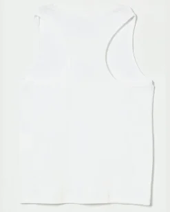 Baumwoll-Tanktop mit Logo Weiß