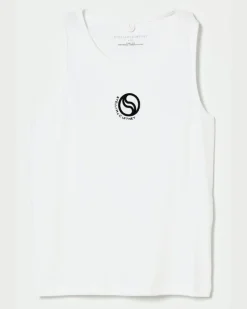Baumwoll-Tanktop mit Logo Weiß