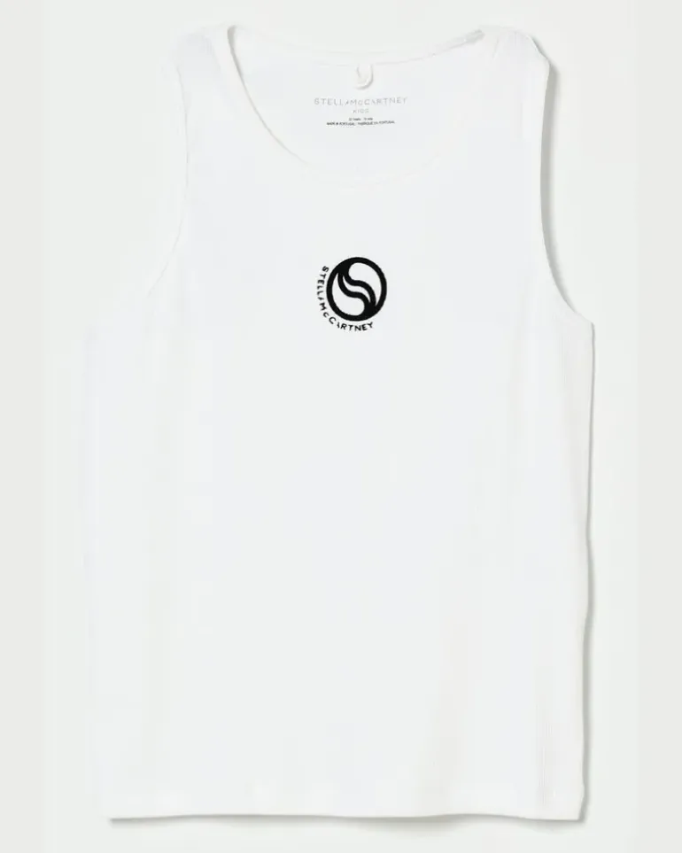 Baumwoll-Tanktop mit Logo Weiß