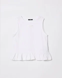 Baumwoll-Tanktop mit Logo Weiß