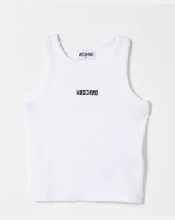 Baumwoll-Tanktop mit Logo Weiß