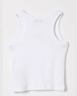Baumwoll-Tanktop mit Logo Weiß