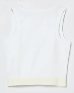 Baumwoll-Tanktop mit Logo Weiß