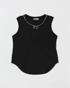 Baumwoll-Tanktop mit Schmucklogo Schwarz