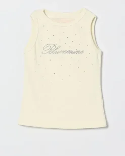 Baumwoll-Tanktop mit Strass-Logo Yellow