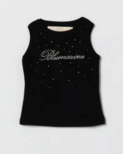 Baumwoll-Tanktop mit Strass-Logo Schwarz
