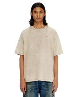 Baumwoll-T-Shirt mit behandelten Effekt - T-Shirts - Herren - Beige