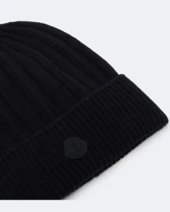 Beanie aus Schurwolle Schwarz